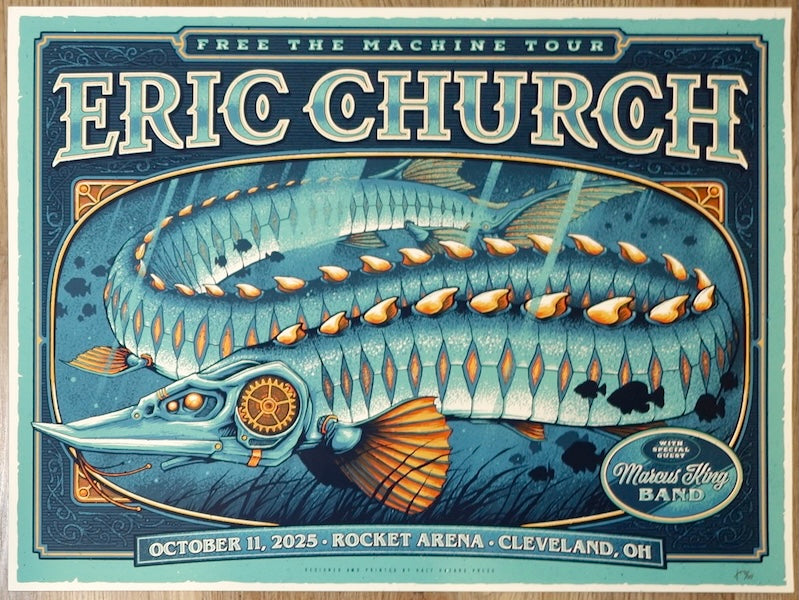2025 Eric Church - Cleveland Silkscreen Concert Poster by Half Hazard Press