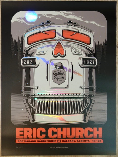 2021 Eric Church - Calgary Foil Variant Concert Poster by Charles Crisler