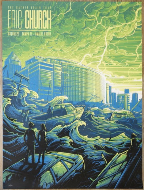 2022 Eric Church - Tampa Silkscreen Concert Poster by Dan Mumford