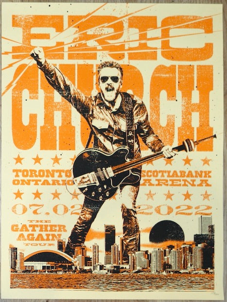 2022 Eric Church - Toronto Silkscreen Concert Poster by Jose Garcia