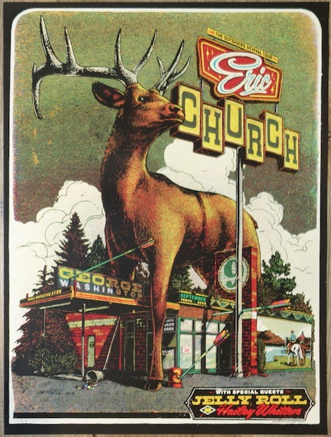 2023 Eric Church - Gorge II Silkscreen Concert Poster by Twin Home