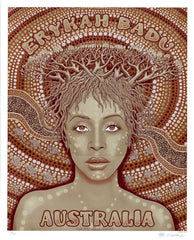 2011 Erykah Badu - Australia Silkscreen Concert Poster by Emek
