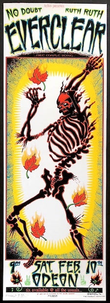 1996 Everclear w/ No Doubt - Cleveland Silkscreen Concert Poster by Emek