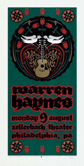 2004 Warren Haynes - Philadelphia Silkscreen Concert Poster by Gary Houston
