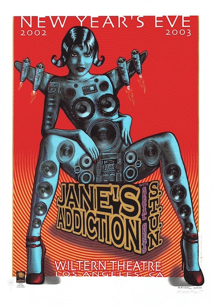 2002 Jane's Addiction - Los Angeles Silkscreen Concert Poster by Emek