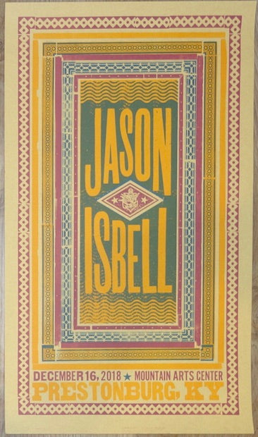 2018 Jason Isbell - Prestonsburg Letterpress Concert Poster by Brad Vetter