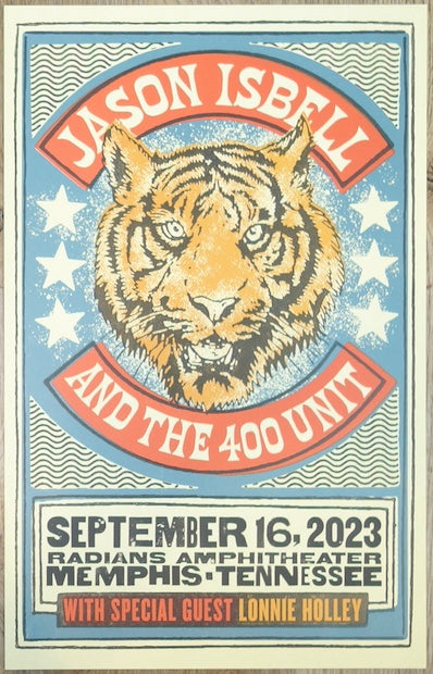 2023 Jason Isbell - Memphis Letterpress Concert Poster by Brad Vetter