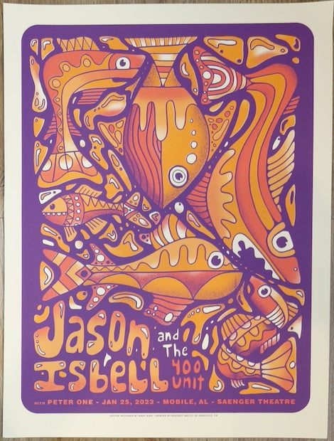 2023 Jason Isbell - Mobile Silkscreen Concert Poster by Andy Bird