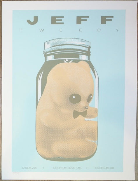 2019 Jeff Tweedy - Cincinnati Silkscreen Concert Poster by Brian Methe