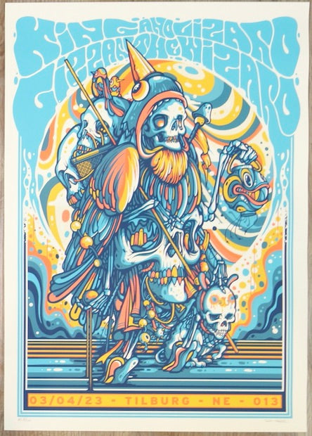 2023 King Gizzard - Tilburg Silkscreen Concert Poster by Drew Millward
