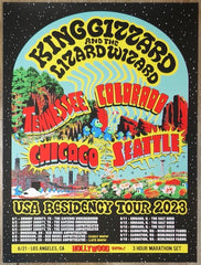 2023 King Gizzard - US Tour Silkscreen Concert Poster by Jason Galea