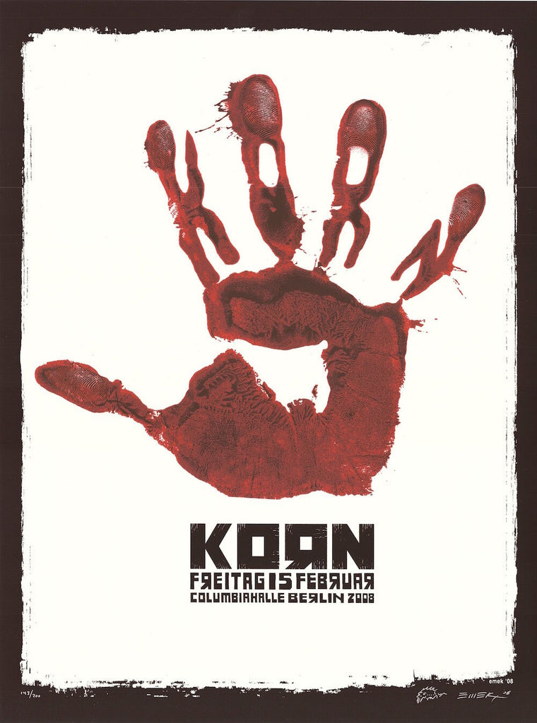 2008 Korn - Berlin Silkscreen Concert Poster by Emek