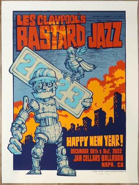 2022 Les Claypool's Bastard Jazz - Napa Silkscreen Concert Poster by Reuben Rude
