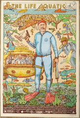 2015 "The Life Aquatic" - Variant Movie Poster by David Welker/Fugscreens