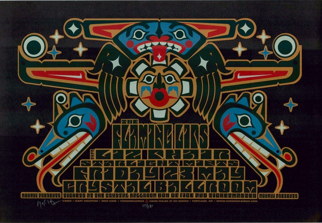 2003 Flaming Lips & Liz Phair - Portland Silkscreen Concert Poster by Gary Houston