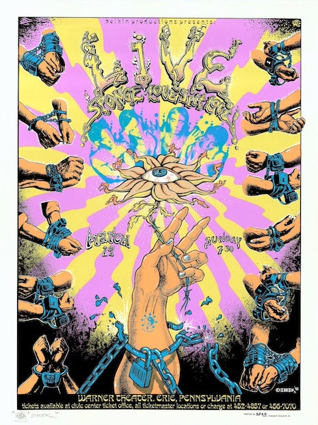 1995 Live w/ Sponge - Erie Silkscreen Concert Poster by Emek