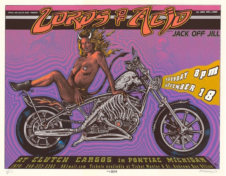 1997 Lords of Acid - Pontiac Silkscreen Concert Poster by Emek