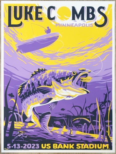 2023 Luke Combs - Minneapolis Silkscreen Concert Poster by Steve Thomas