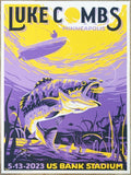 2023 Luke Combs - Minneapolis Silkscreen Concert Poster by Steve Thomas