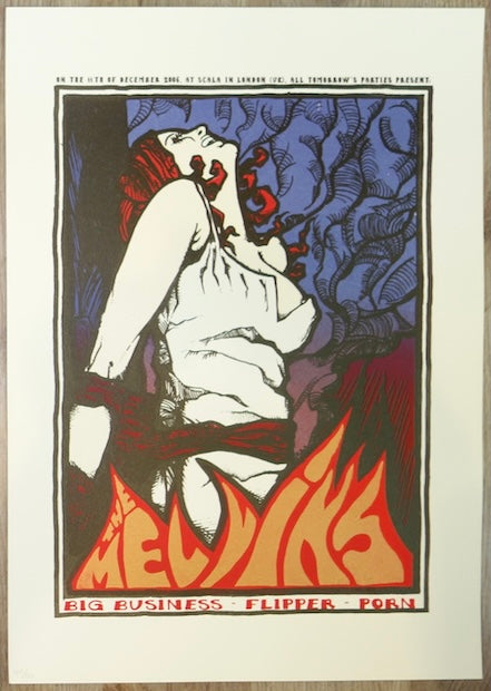 2006 The Melvins - London Silkscreen Concert Poster by Malleus