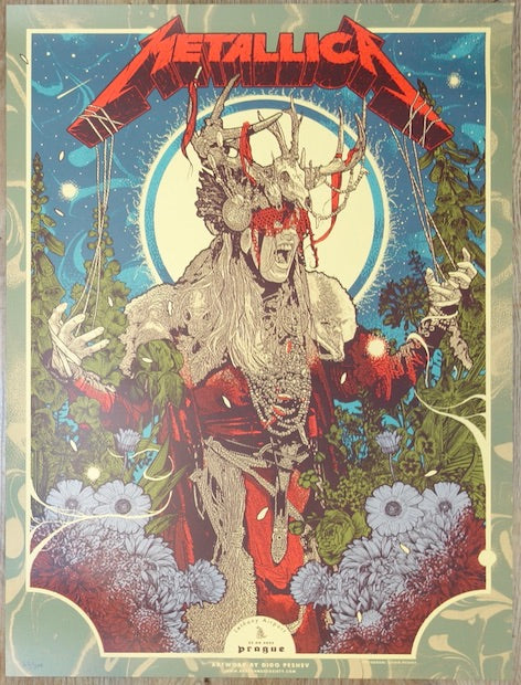 2022 Metallica - Prague Silkscreen Concert Poster by Dido Peshev