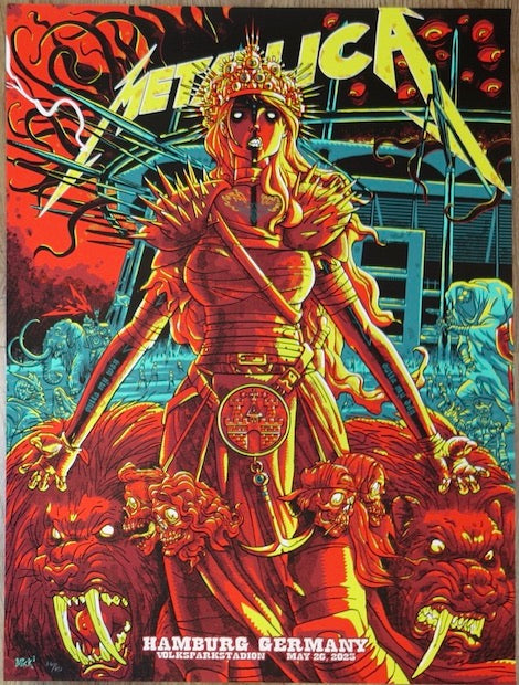 2023 Metallica - Hamburg I Silkscreen Concert Poster by Mick Cassidy