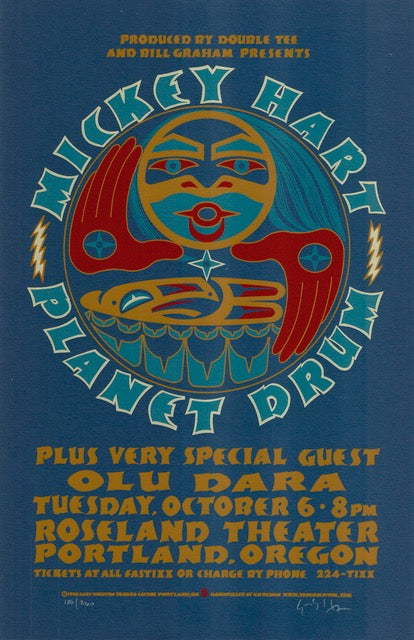 1998 Mickey Hart Planet Drum - Portland Concert Poster by Gary Houston