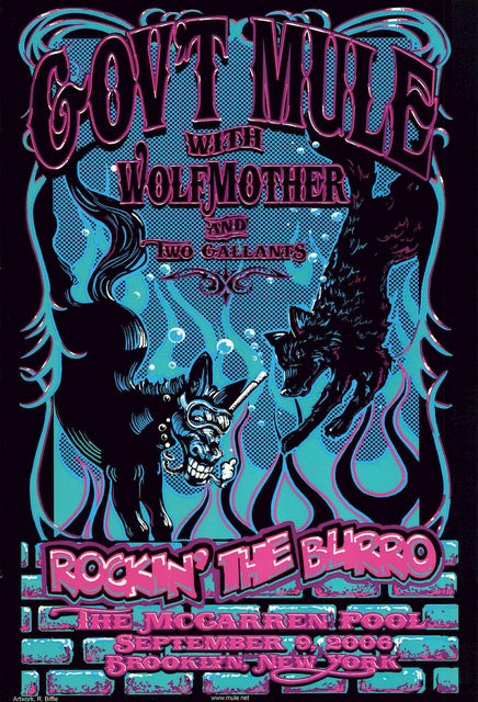 2006 Gov't Mule - Brooklyn Silkscreen Concert Poster by Richard Biffle