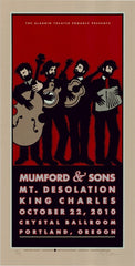 2010 Mumford & Sons - Portland Silkscreen Concert Poster by Gary Houston