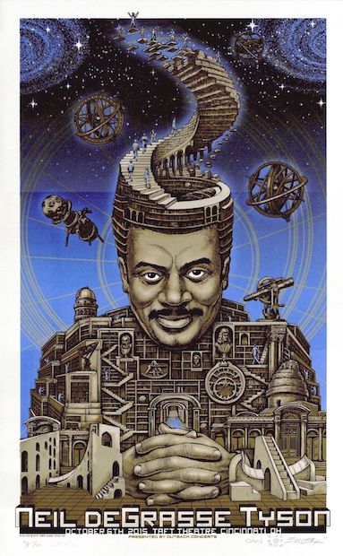 2015 Dr. Neil deGrasse Tyson - Cincinnati Silkscreen Concert Poster by Emek