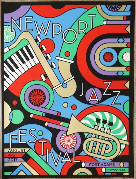 2017 Newport Jazz Festival - Silkscreen Concert Poster by Nate Duval