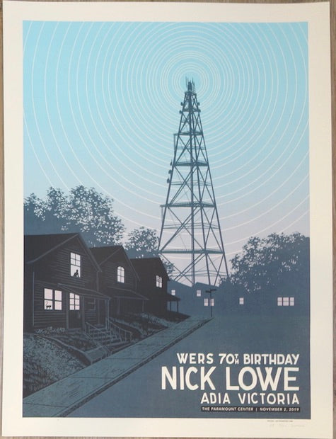 2019 Nick Lowe - Boston Silkscreen Concert Poster by Justin Santora