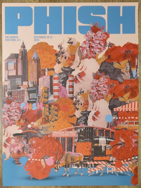 2025 Phish - NYC NYE Silkscreen Concert Poster by Maximo Tuja