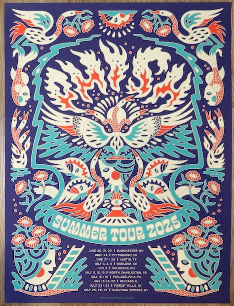 2025 Phish - Summer Tour Silkscreen Concert Poster by Joshua Noom