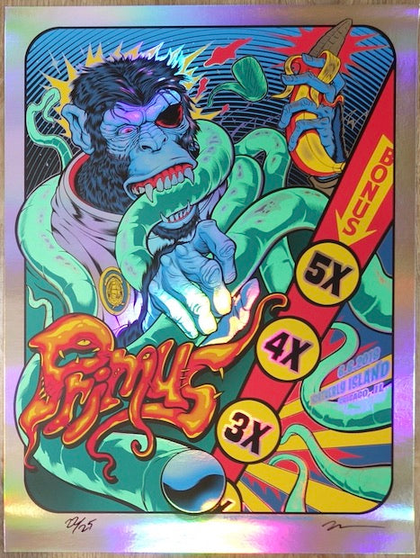 2018 Primus - Chicago Foil Variant Silkscreen Concert Poster by Zombie Yeti