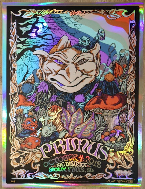 2018 Primus - Sioux Falls Foil Variant Concert Poster by Nathaniel Deas