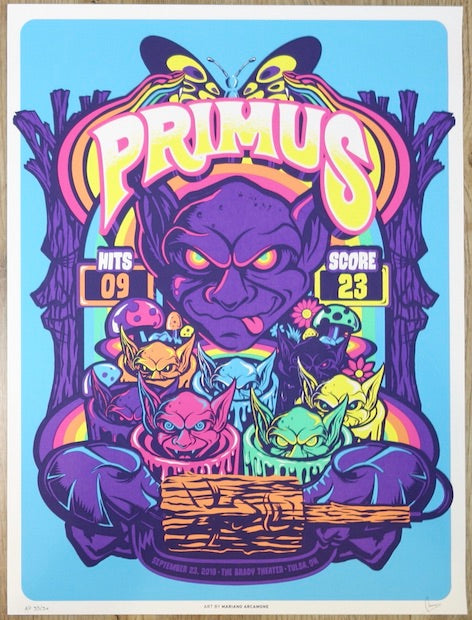 2018 Primus - Tulsa Silkscreen Concert Poster by Mariano Arcamone
