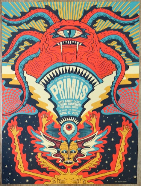 2023 Primus - Los Angeles Silkscreen Concert Poster by Status Serigraph