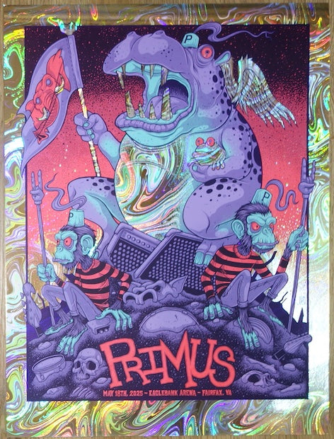 2025 Primus - Fairfax Swirl Foil Variant Concert Poster by Jim Mazza