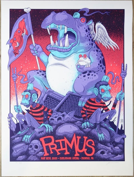 2025 Primus - Fairfax Silkscreen Concert Poster by Jim Mazza