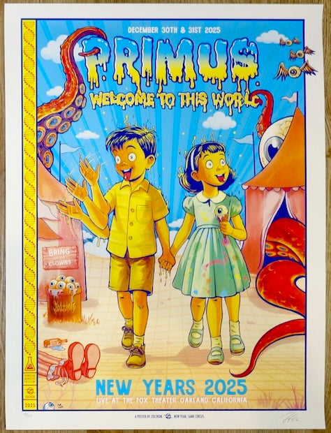 2025 Primus - Oakland NYE Silkscreen Concert Poster by Zoltron