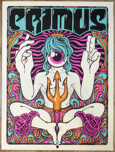 2025 Primus - Virginia Beach Silkscreen Concert Poster by Delicious Design