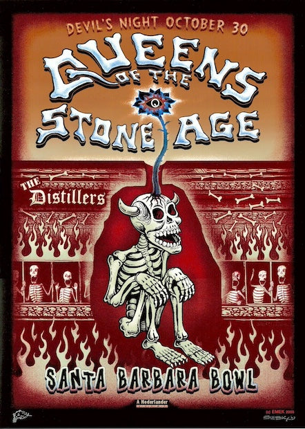 2003 Queens of the Stone Age - Santa Barbara Poster by Emek