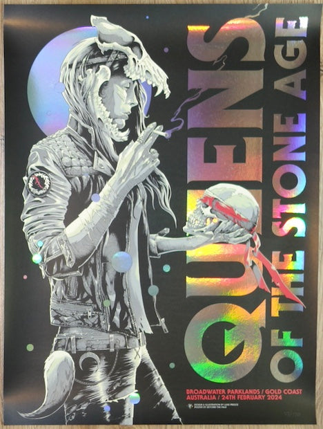 2024 Queens of the Stone Age - Gold Coast Foil Variant Concert Poster by Luke Preece
