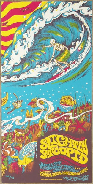 2019 Slightly Stoopid - Cocoa Silkscreen Concert Poster by Nathaniel Deas