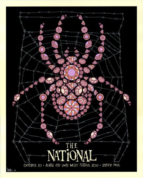 2010 The National - ACL Festival Silkscreen Concert Poster by Todd Slater