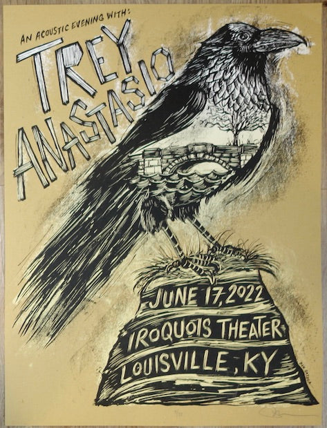 2022 Trey Anastasio - Louisville Silkscreen Concert Poster by Dan Grzeca