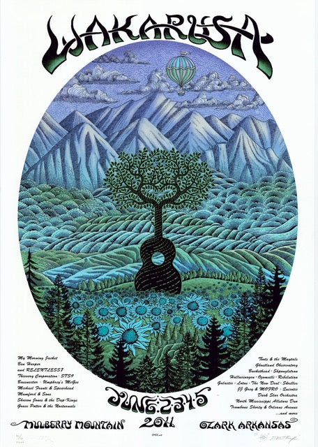 2011 Wakarusa - Night Variant Silkscreen Concert Poster by Emek