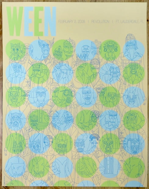 2008 Ween - Ft. Lauderdale Silkscreen Concert Poster by Todd Slater