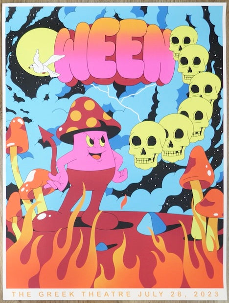 2023 Ween - Los Angeles Silkscreen Concert Poster by Dabs Myla